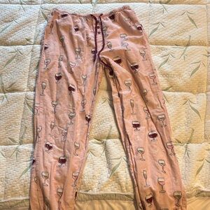PJ Salvage Mauve Lounge Pants with Burgundy Waistband